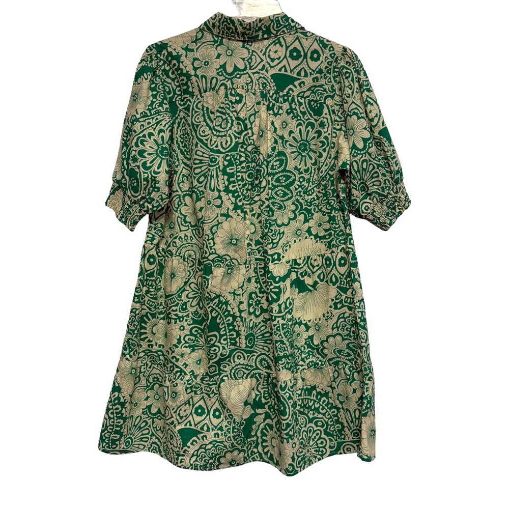 Umgee Boho Cream and Green Floral Paisley Print Secret Garden Dress - Picture 6 of 9